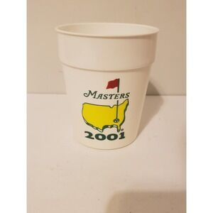 2001 Official Masters Plastic Drink Cup Augusta National Golf Club Tiger Woods